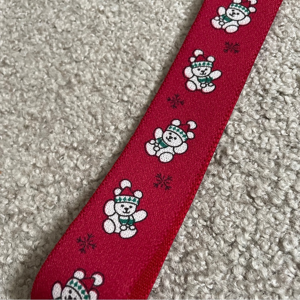 CAS Santa TEDDY BEAR Suspenders Braces W. Germany Elastic Red Christmas Holiday - Picture 2 of 5